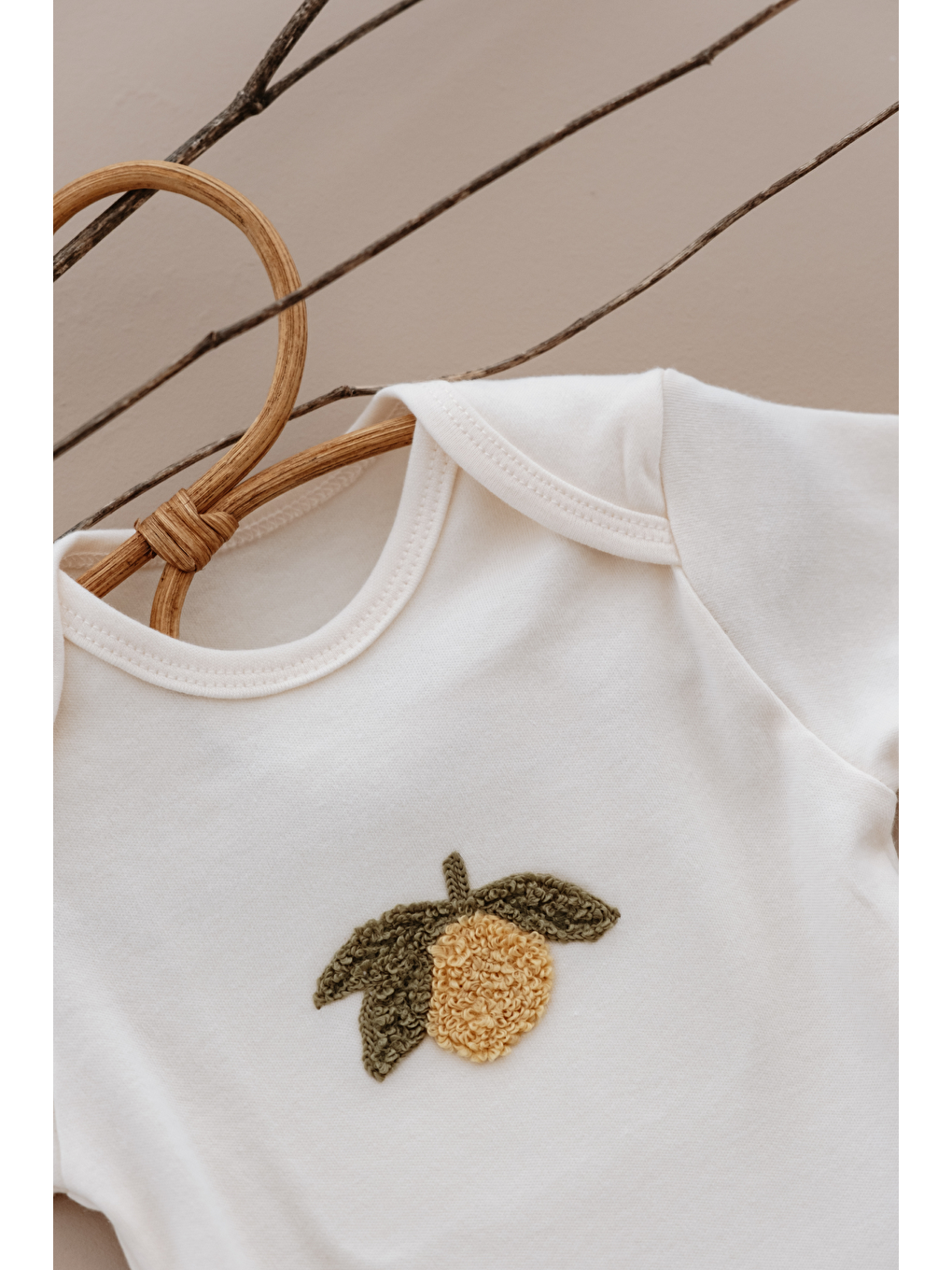 Sarı Limon Nakışlı Çıtçıtlı Body-2