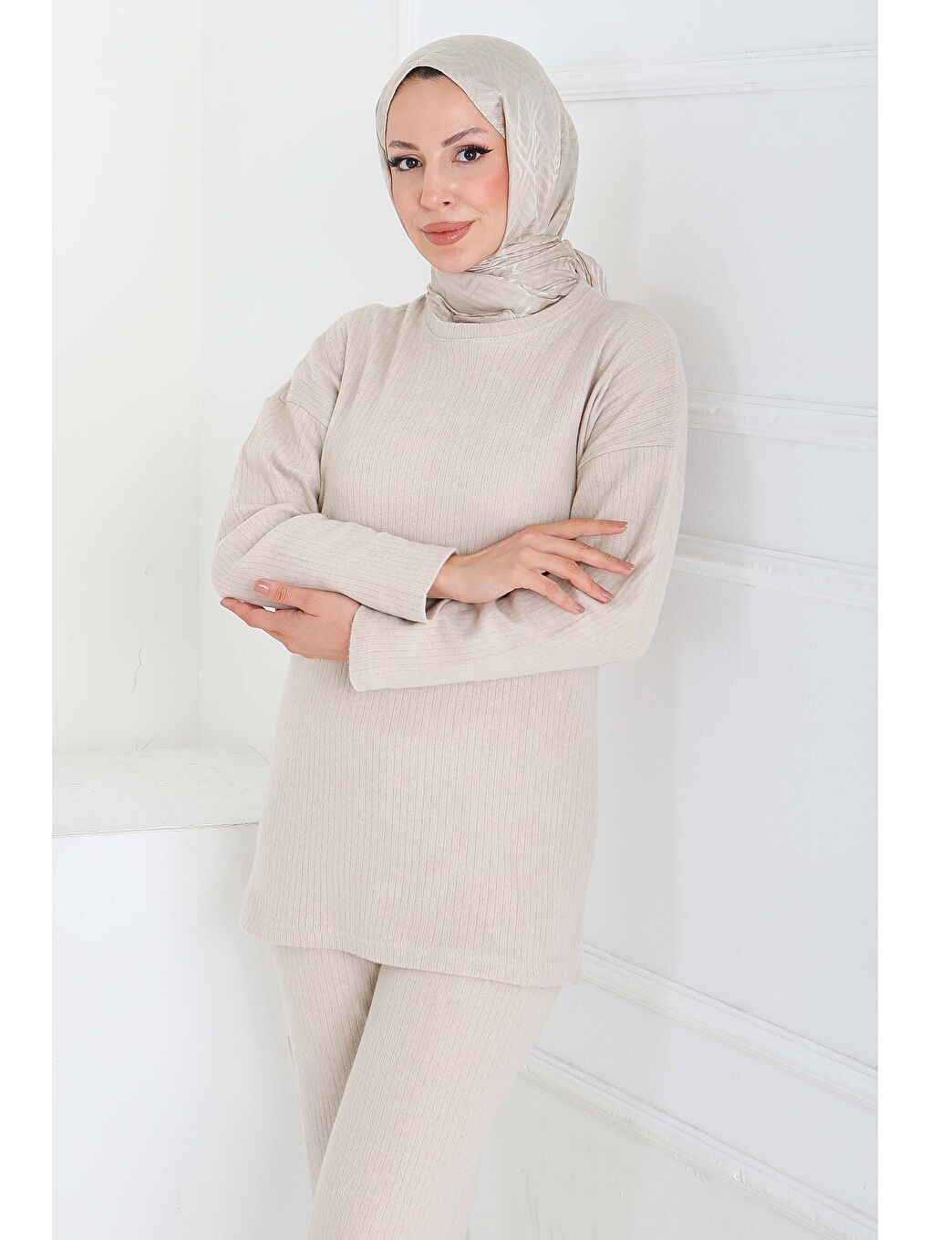 İnterlok Kaşkorse İkili Takım Bej - 27837-BEJ-1