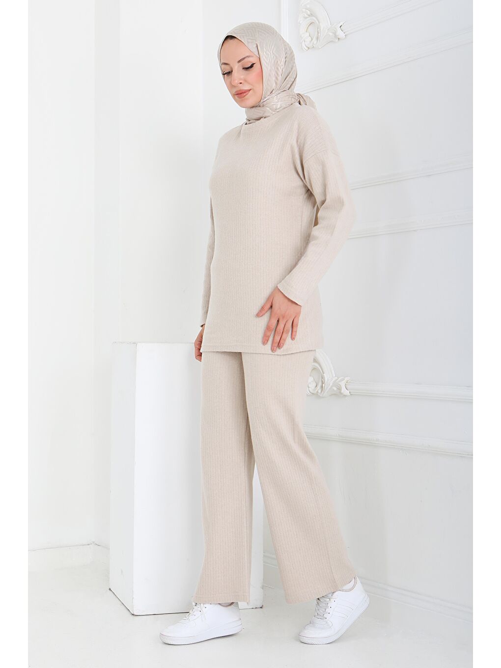 İnterlok Kaşkorse İkili Takım Bej - 27837-BEJ-2