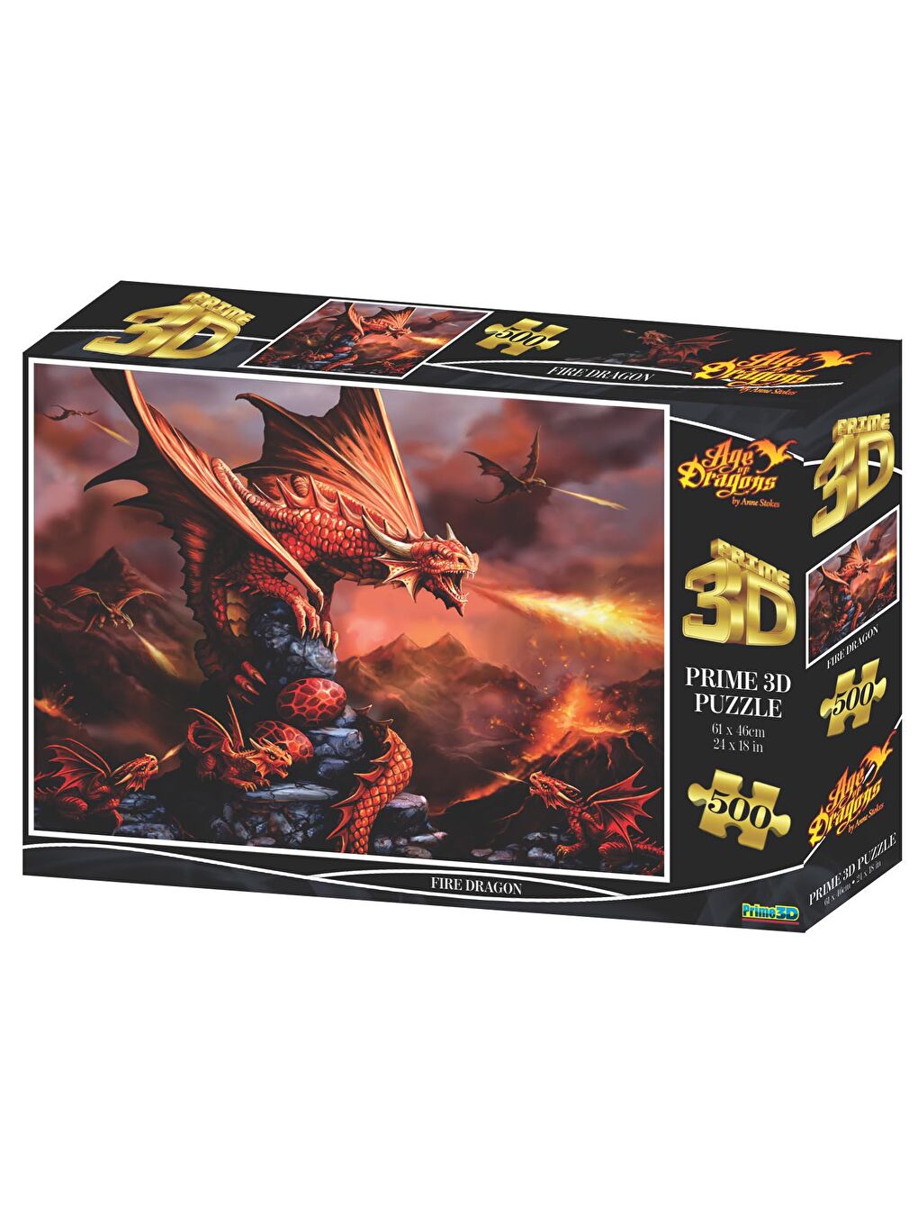 Prime 3D Renksiz Fire Dragon 500 Parça Yetişkin Puzzle 10090