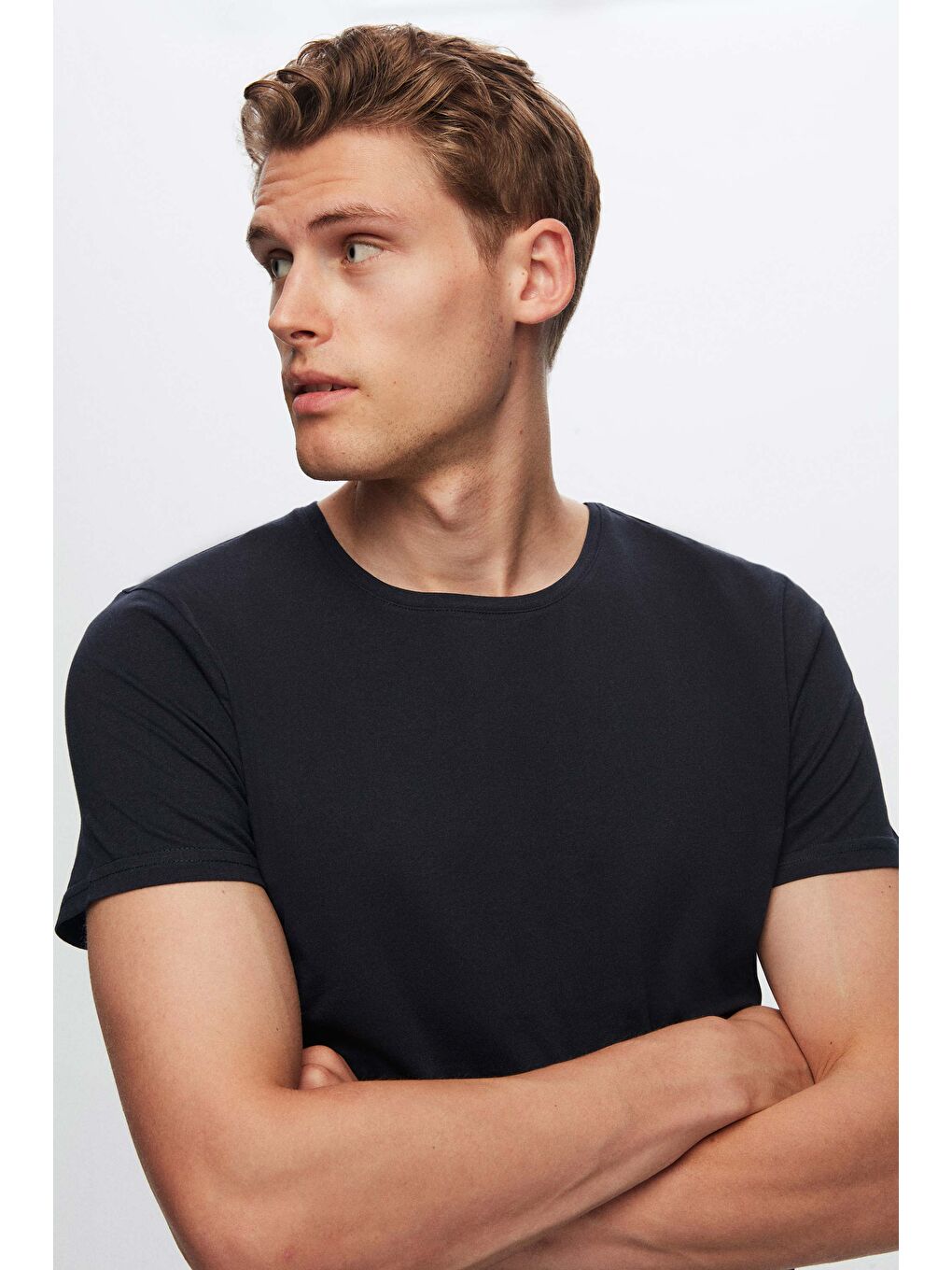 Regular Fit Lacivert %100 Pamuk T-Shirt-1