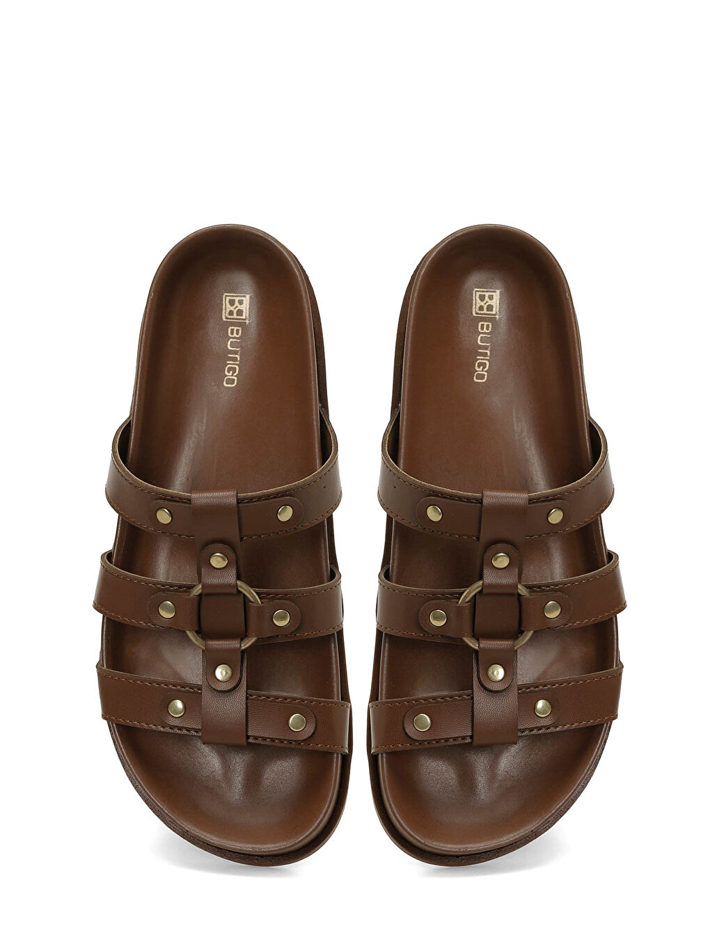 Kahverengi 26S-302 Taba Kadın Terlik-3