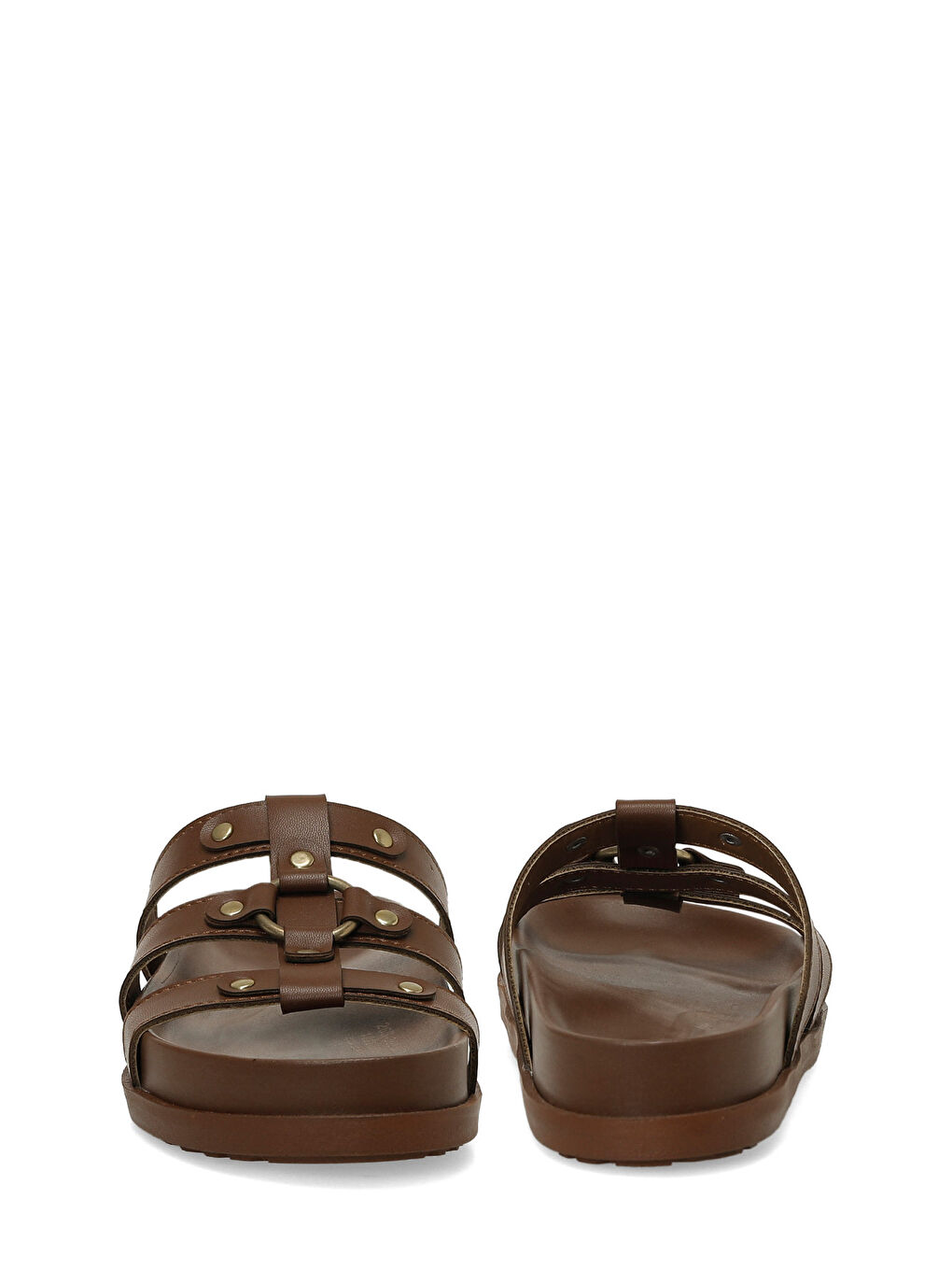 Kahverengi 26S-302 Taba Kadın Terlik-4