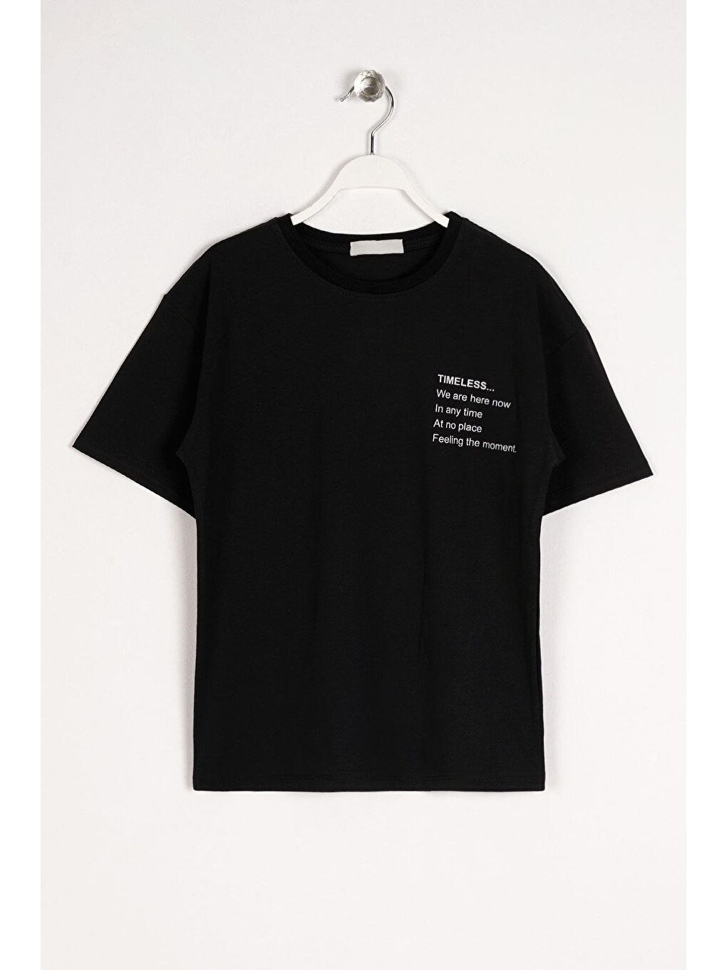 Bisiklet Yaka Kısa Kol Timeless Baskılı Siyah Renk Erkek Çocuk Tshirt-2