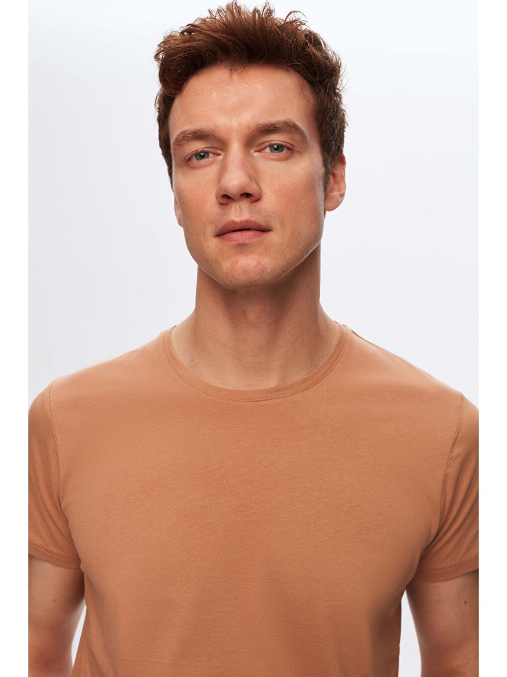 Bej Regular Fit Vizon %100 Pamuk T-Shirt-2