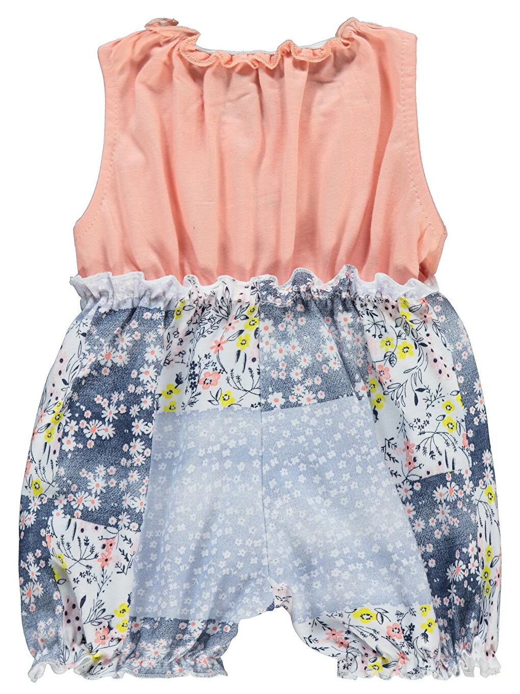 Pembe Kız Bebek Patiksiz Tulum 3-12 Ay Somon-1