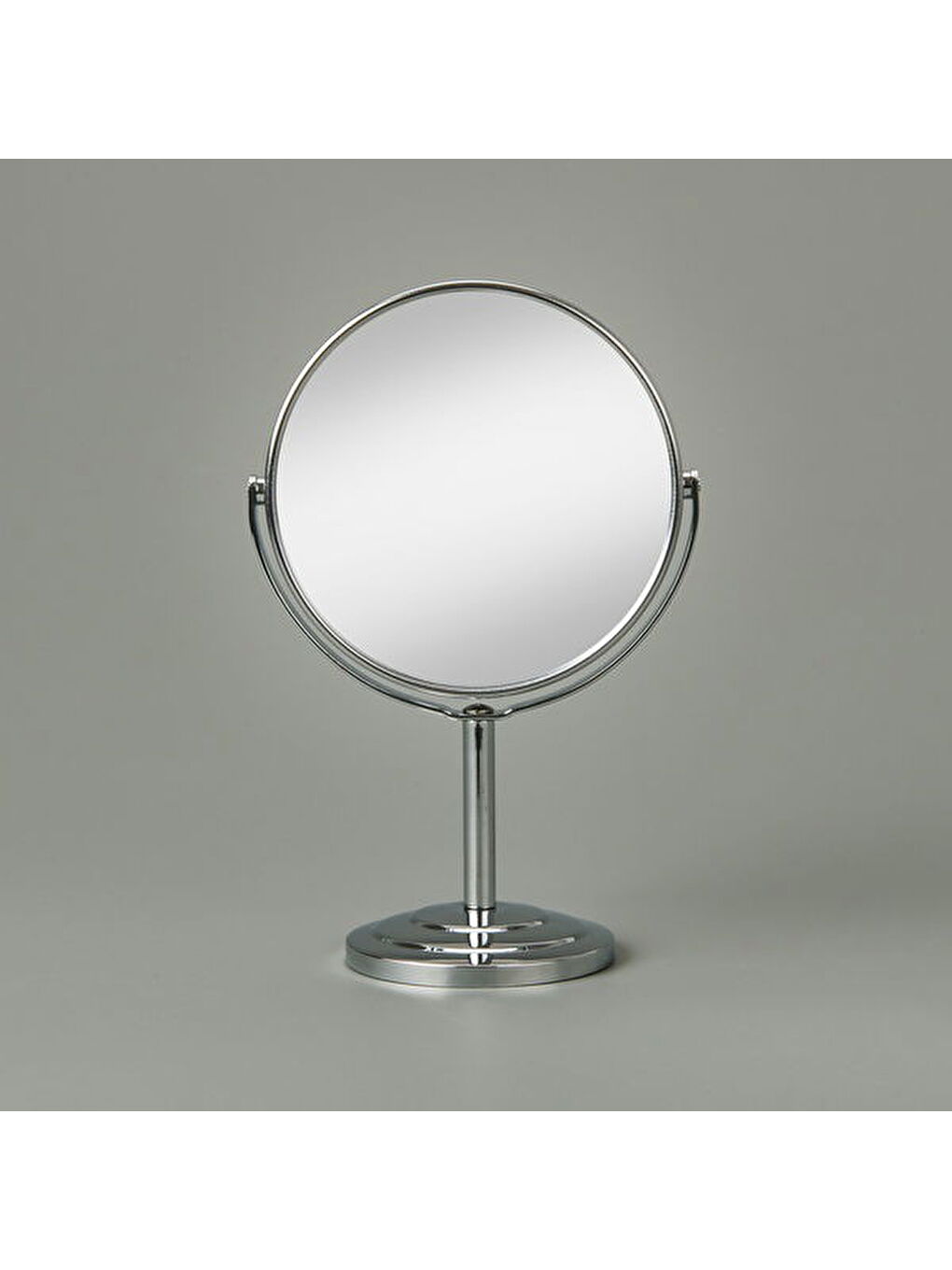 Ayaklı Çift Taraflı Ayna 3x Yakınlaştırma - Gümüş - 21 cm