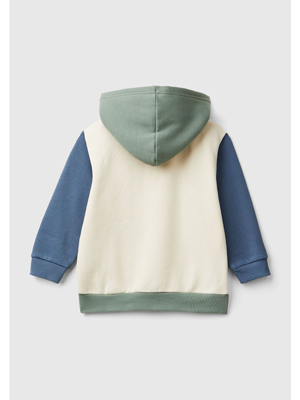 Ekru Erkek Çocuk Krem Mix Sol Göğsü Logo İşlemeli Normal Kesim Kapüşonlu Sweatshirt-1