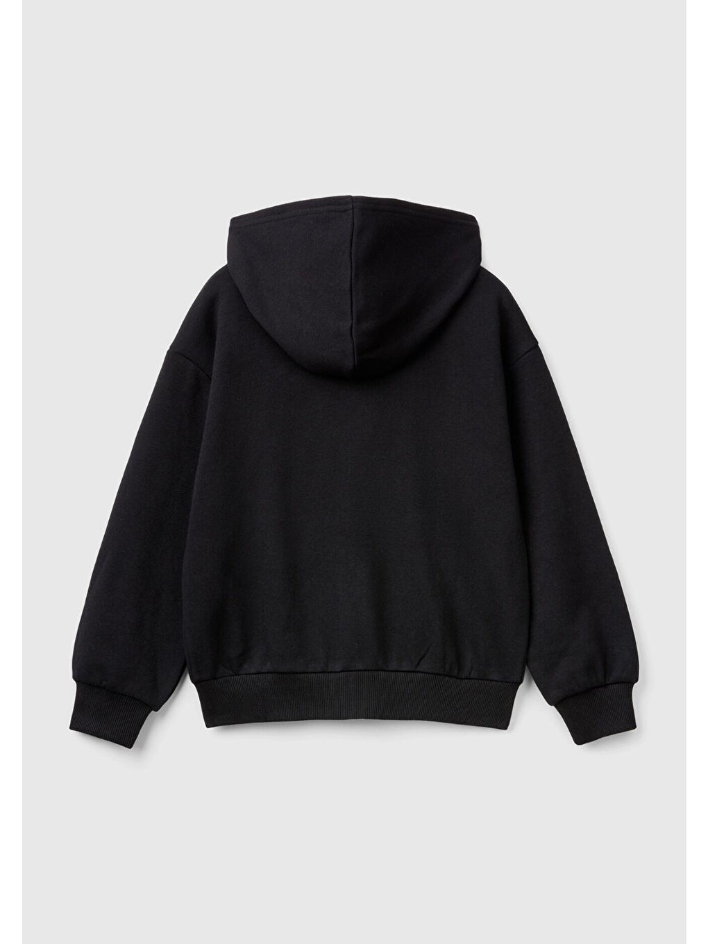 United Colors Of Benetton Kız Çocuk Siyah Pamuk Karışımlı Payet Logolu Kapüşonlu Sweatshirt - 1