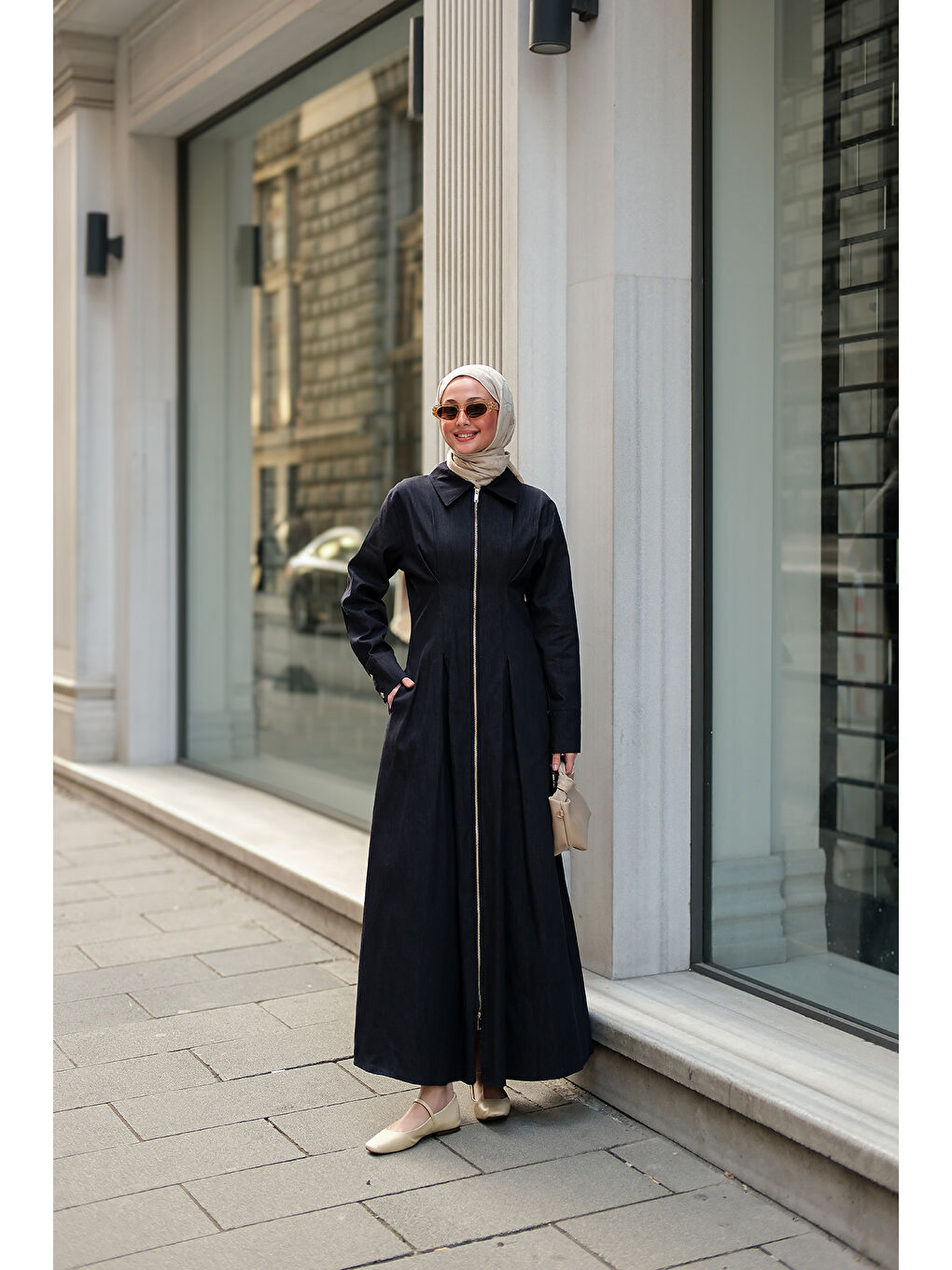 Kadın Bella Denim Elbise Koyu Mavi-1