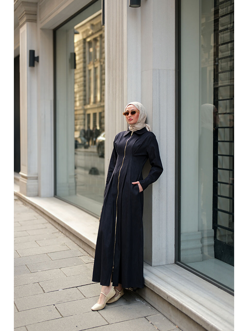 Kadın Bella Denim Elbise Koyu Mavi-3