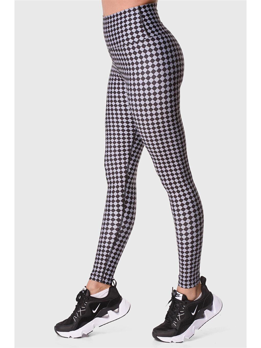Karışık Dijital Yüksek Bel Desenli Spor Tayt-2