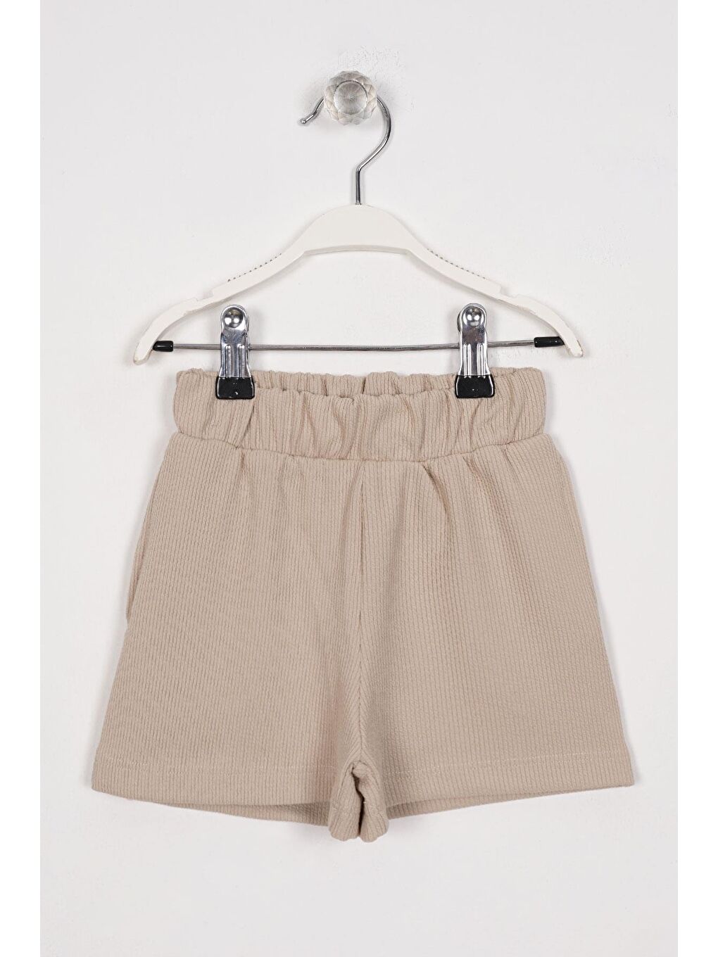 Fitilli Cepli Bej Renk Kız Çocuk Şort
