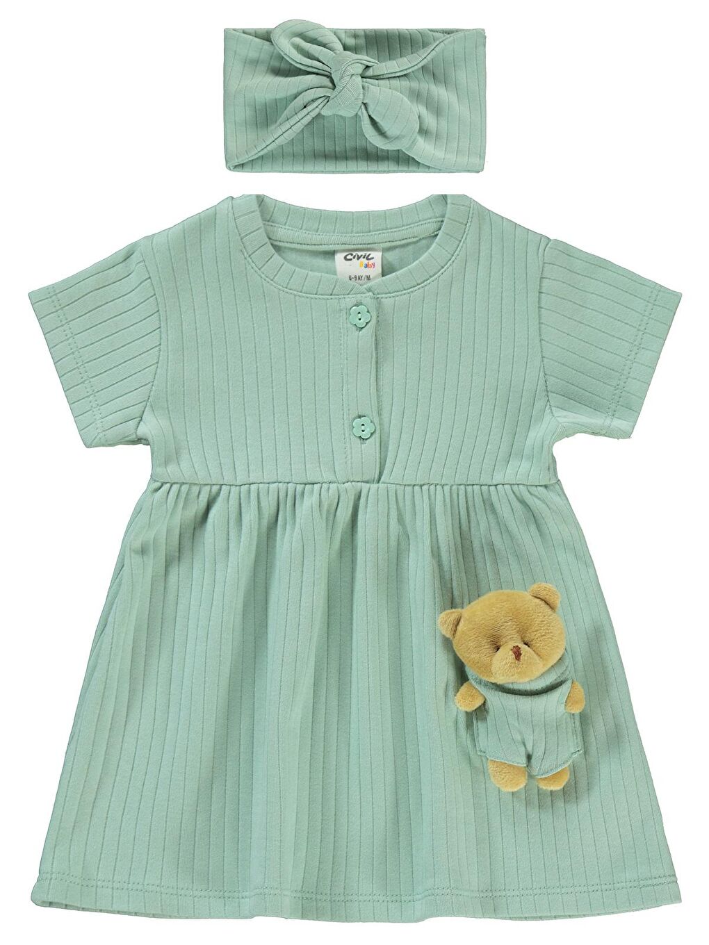 Baby Kız Bebek Elbise 6-18 Ay Çağla Yeşili