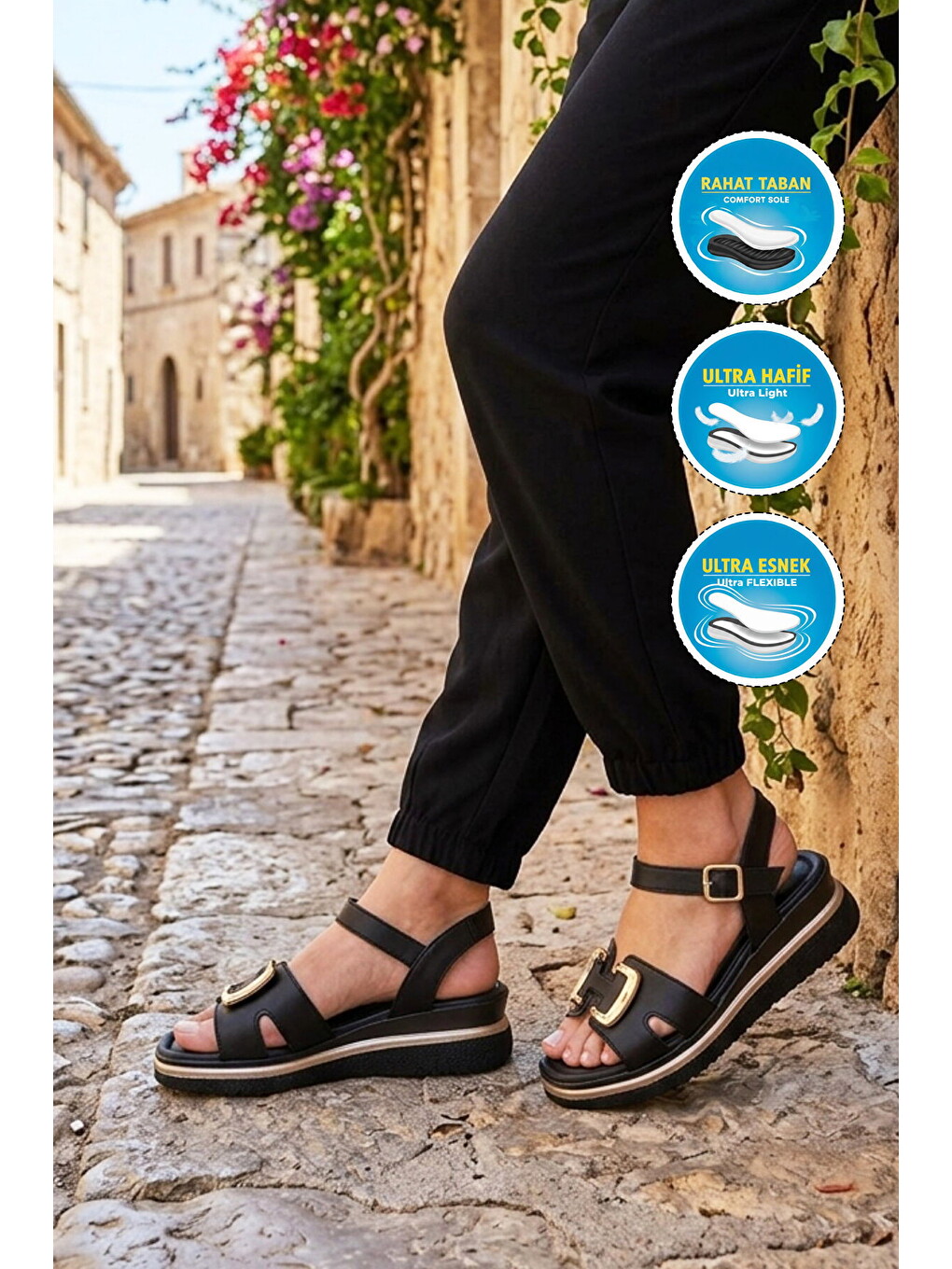 Siyah Kadın Topuklu Sandalet 35394 Z-2