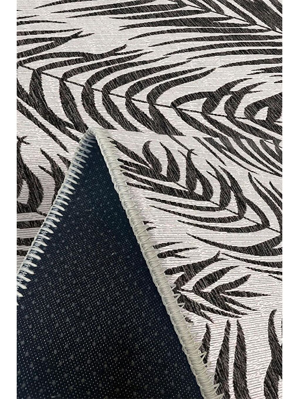 Siyah Premium Kalite, Pamuk ve Kaydırmaz Taban, Yıkanabilir, Mutfak Halısı  100 x 200 cm-2