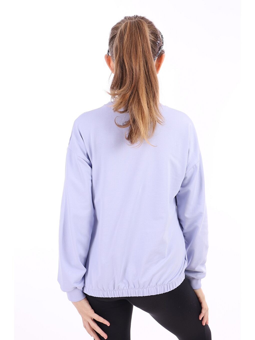 Lila Kız Çocuk Baskılı Sweatshirt-2