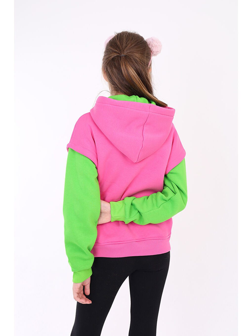 Yeşil Kız Çocuk Baskılı Sweatshirt-1