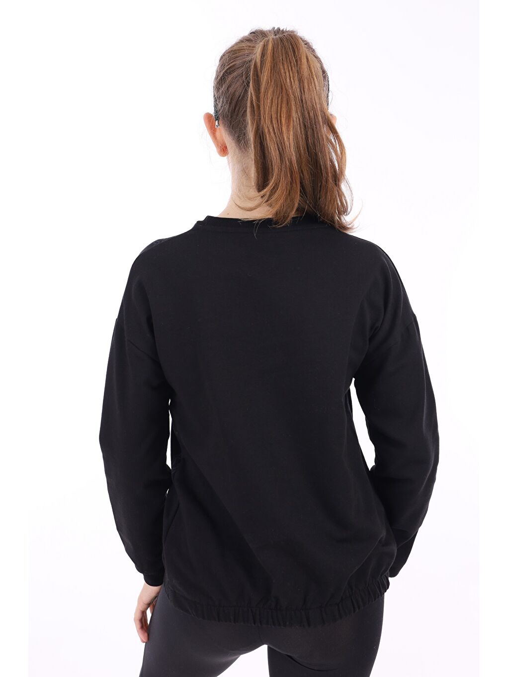 Siyah Kız Çocuk Baskılı Sweatshirt-3