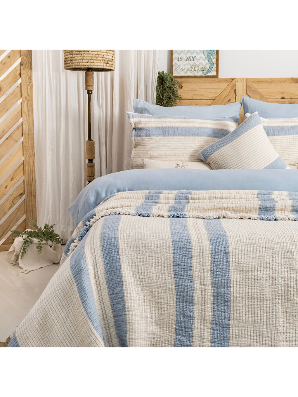 Home Enza Çeyiz Seti 8 Parça-Mavi-3