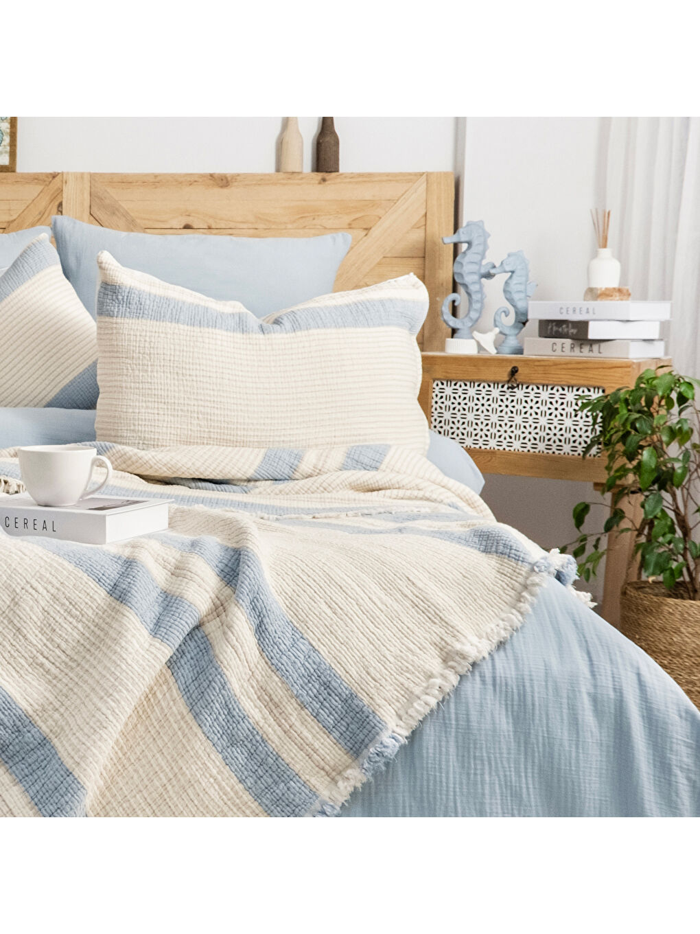 Home Enza Çeyiz Seti 8 Parça-Mavi-4