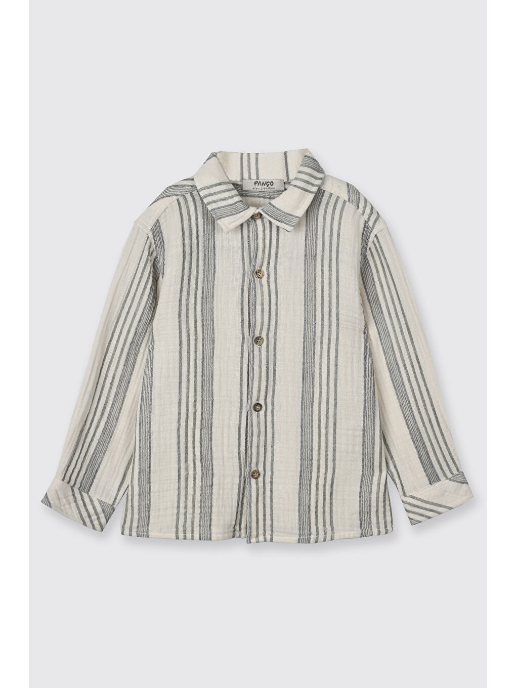 Erkek Bebek Çizgi Desenli Ekru Gömlek