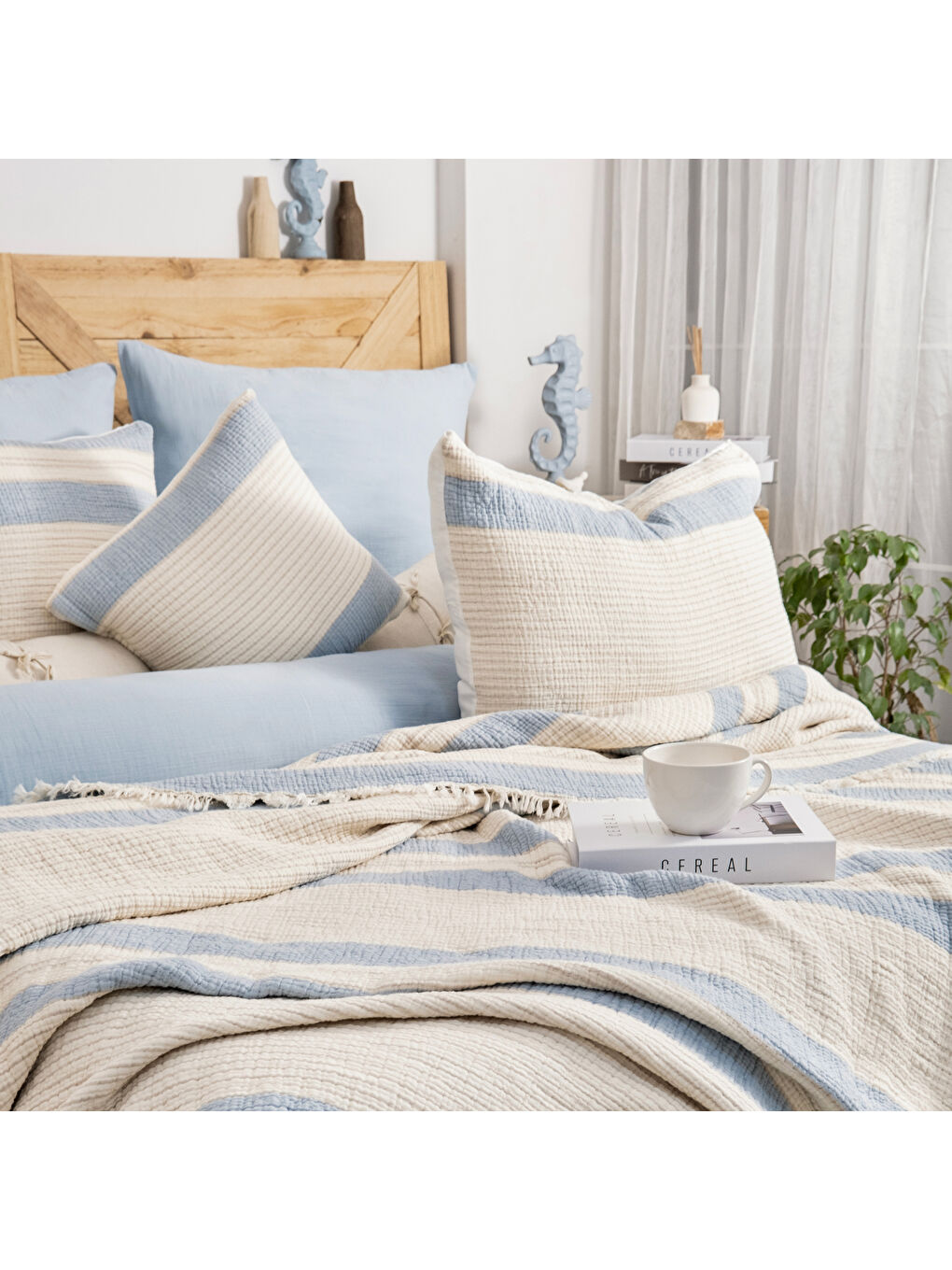 Home Enza Çeyiz Seti 8 Parça-Mavi-5