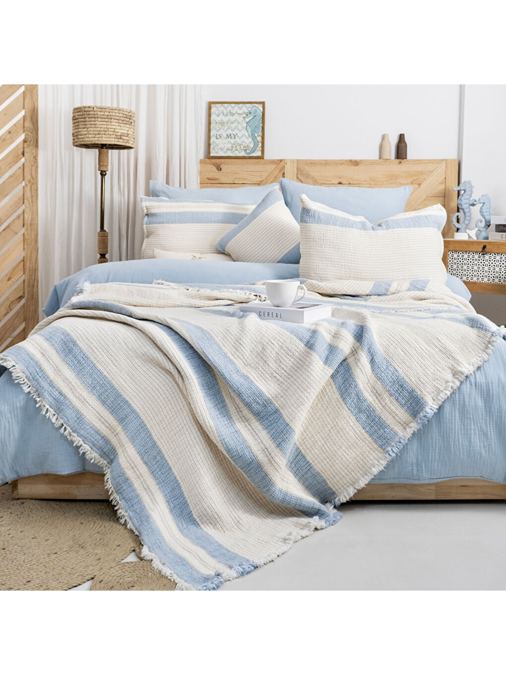 Home Enza Çeyiz Seti 8 Parça-Mavi-8