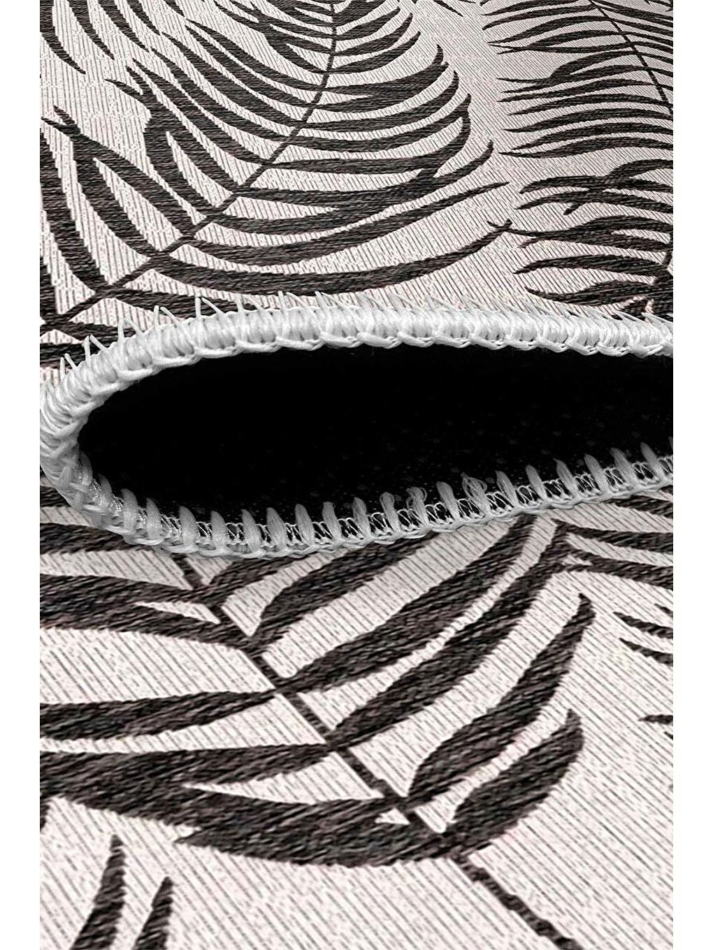 Siyah Premium Kalite, Pamuk ve Kaydırmaz Taban, Yıkanabilir, Mutfak Halısı  100 x 200 cm-4