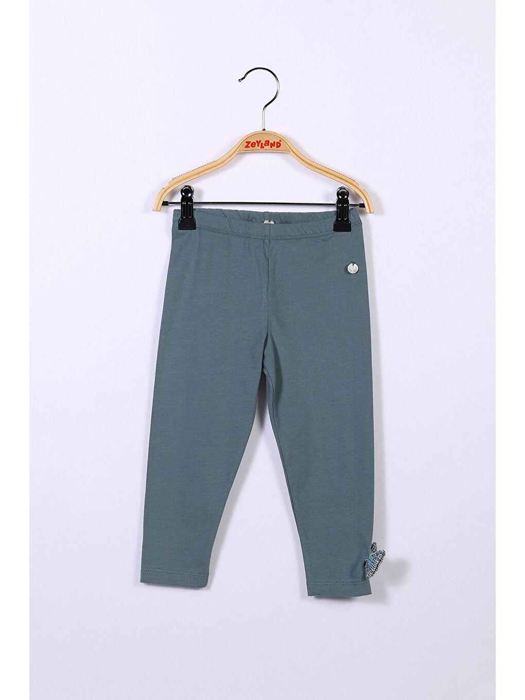 Kız Çocuk Yeşil Paçası Fiyonk Detaylı Tayt (2-7Yaş)-1