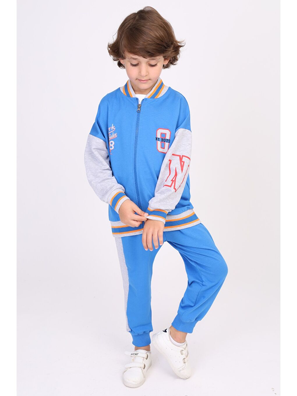 Mavi Erkek Çocuk Baskılı Eşofman Takım