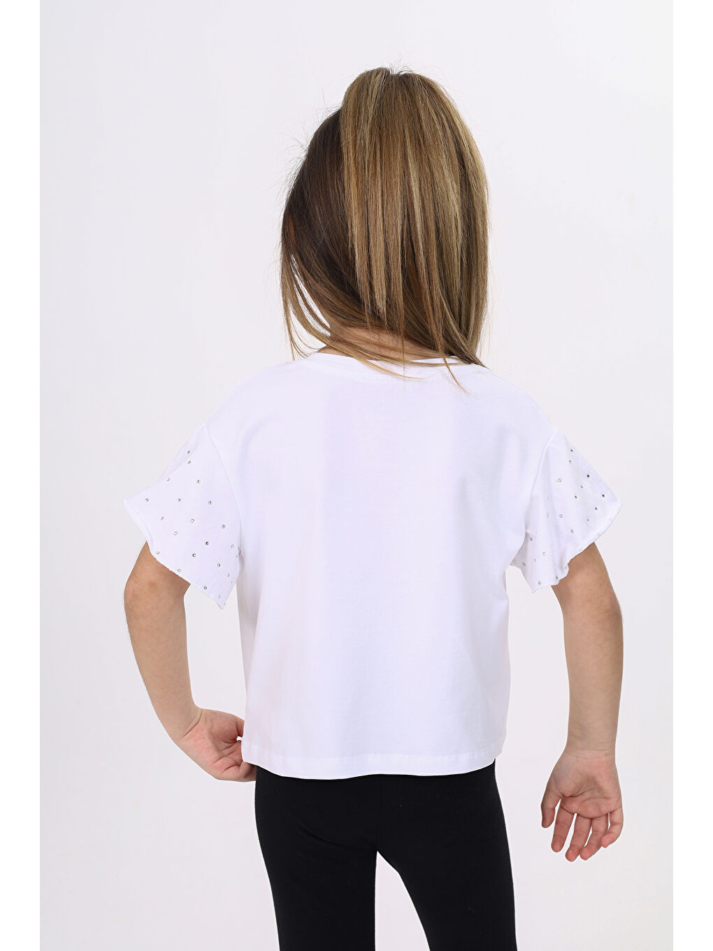 Beyaz Kız Çocuk Tişört-4