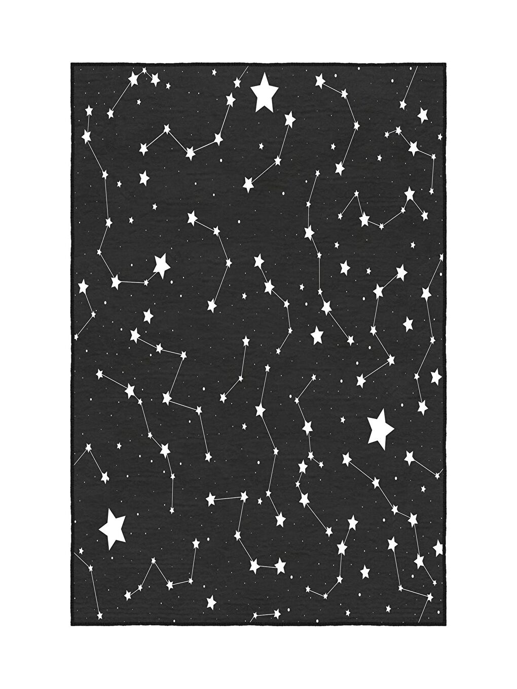 Siyah Dekoratif Özel Tasarım Yıkanabilir, Modern Halı  100 x 200 cm-3