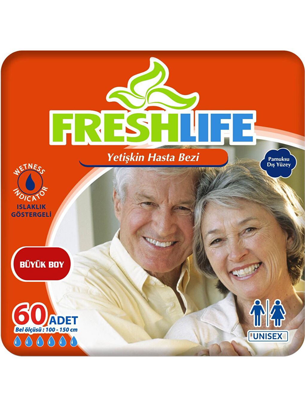 FRESHLIFE Renksiz 2'li Large Yetişkin Hasta Bezi 30x2 (60 Adet)