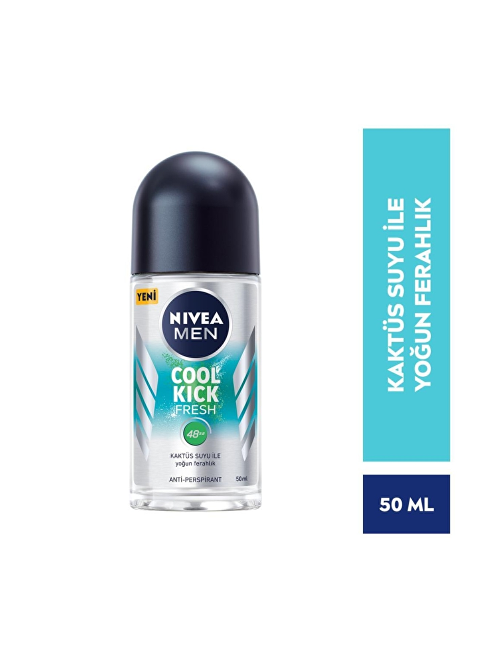 NIVEA Şeffaf Men Erkek Roll On Deodorant Cool Kick Fresh 48 Saat Anti-Perspirant Koruma 50 ml