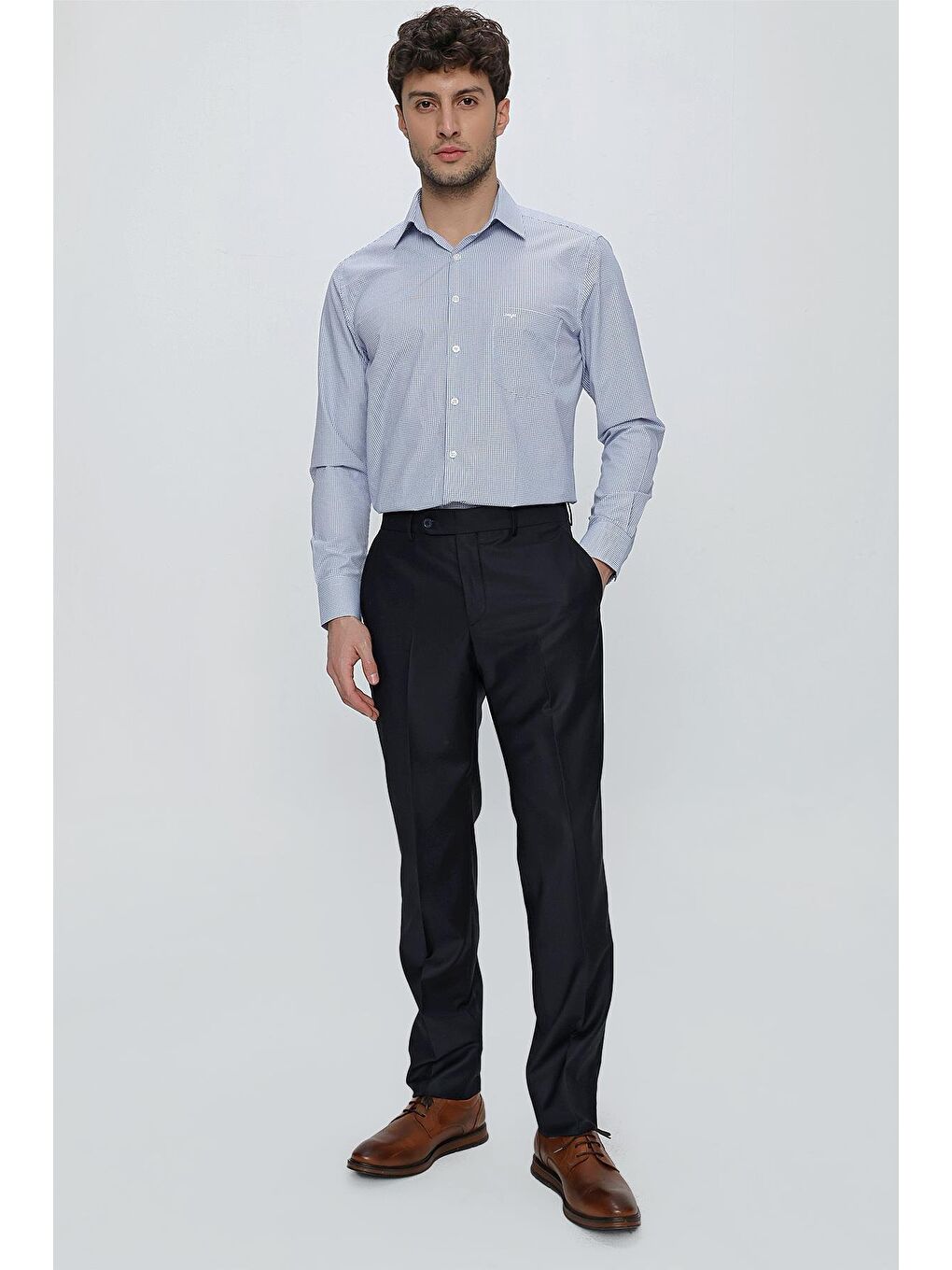 Lacivert Esnek Yandan Cepli Slim Fit Classic Pantolon 1003245013-1