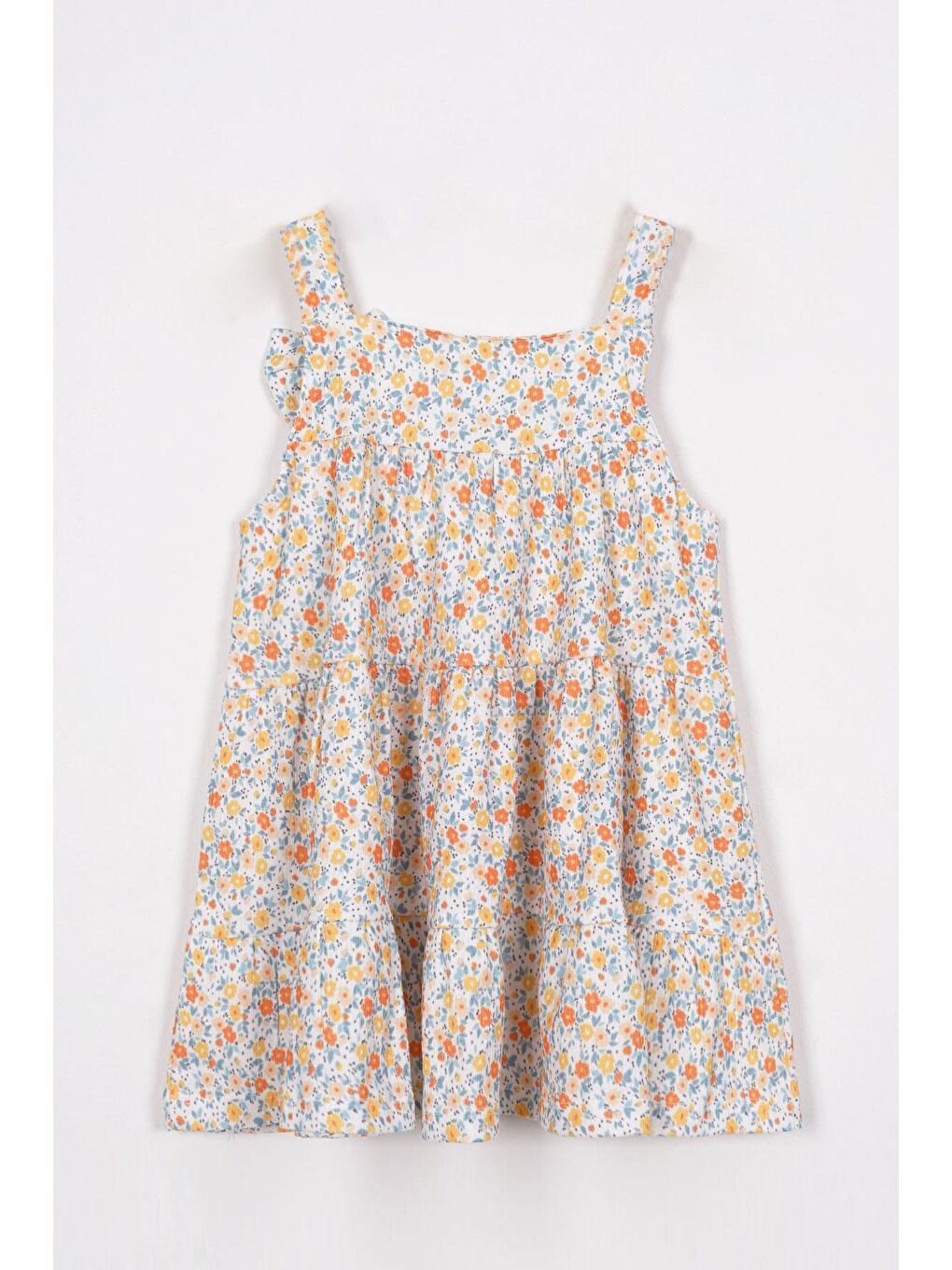 Fiyonk Detaylı Sarı Renk Kız Çocuk Elbise-2