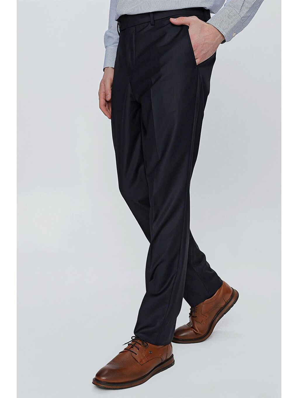 Lacivert Esnek Yandan Cepli Slim Fit Classic Pantolon 1003245013-3