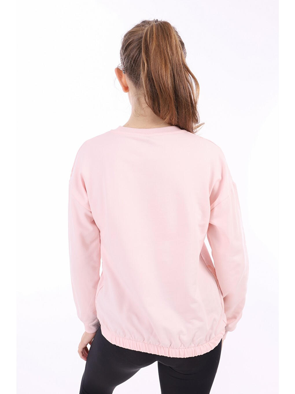 Pembe Kız Çocuk Baskılı Sweatshirt-2