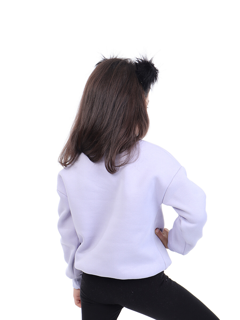 Lila Kız Çocuk Baskılı Sweatshirt-1