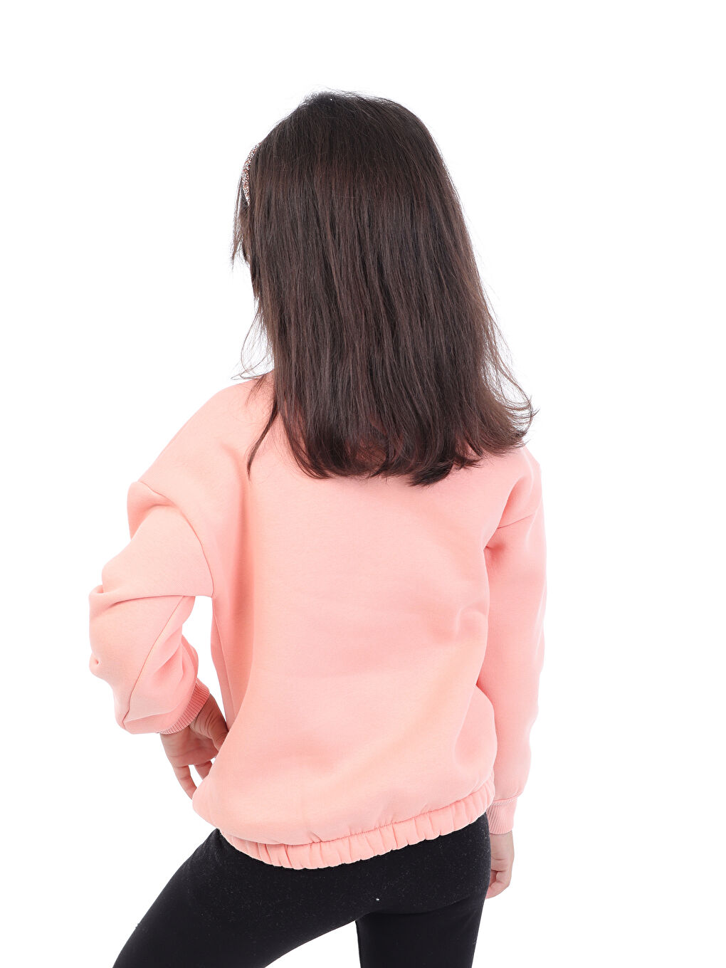 Pembe Kız Çocuk Baskılı Sweatshirt-1