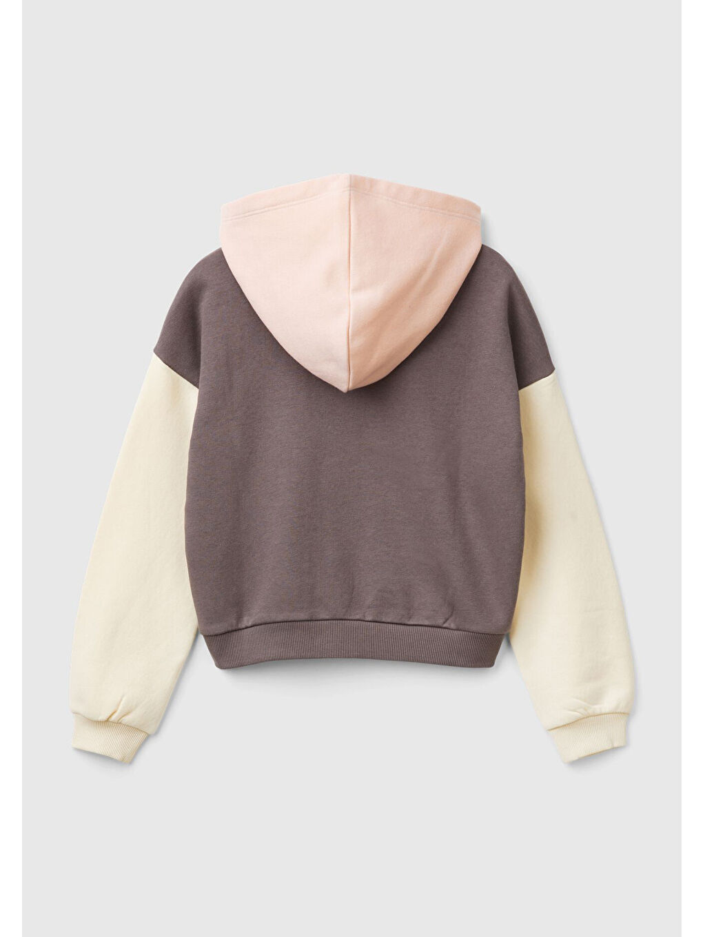 United Colors Of Benetton Kız Çocuk Antrasit Mix Pamuk Karışımlı Payet Logolu Kapüşonlu Sweatshirt - 1