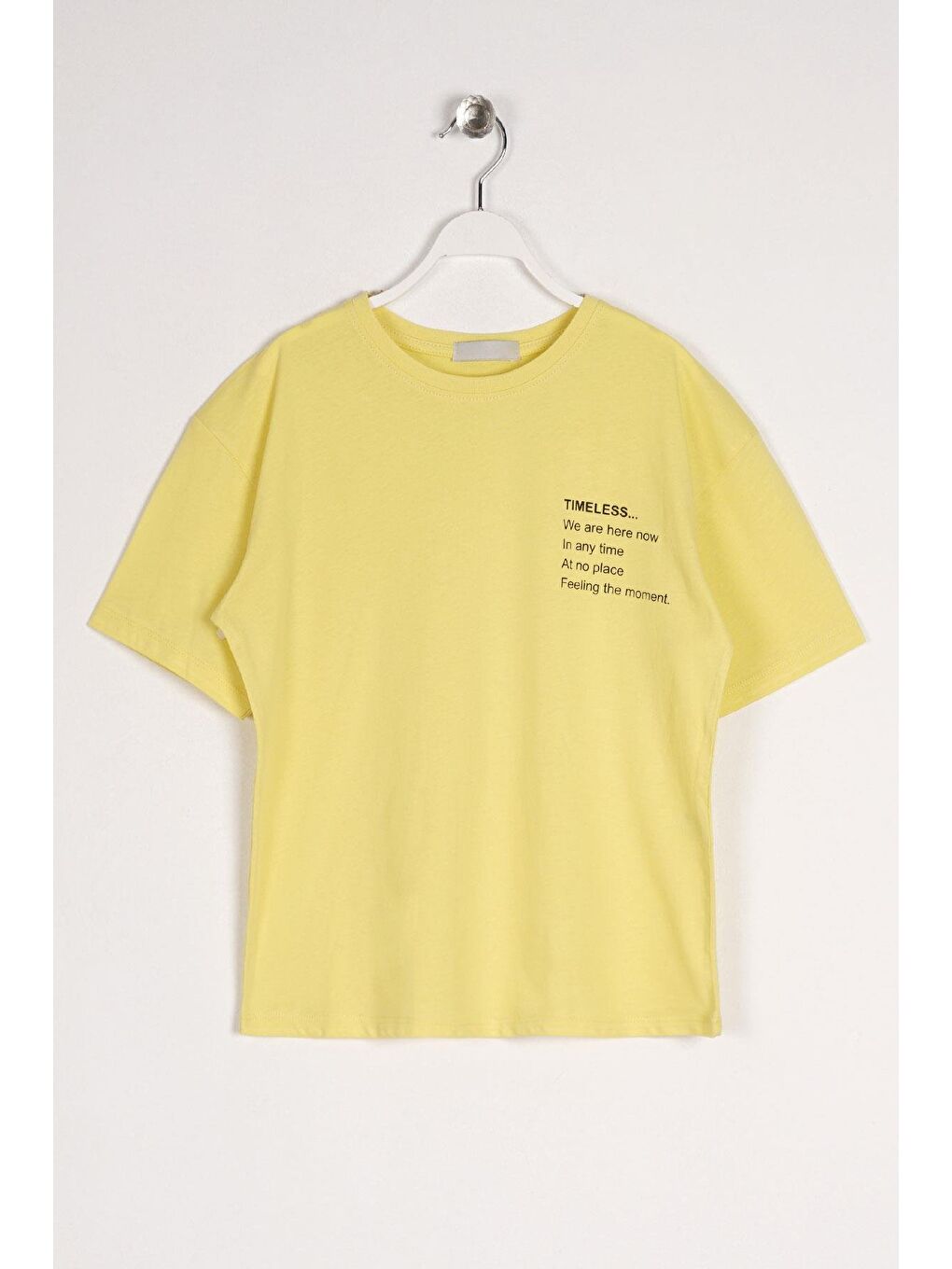 Bisiklet Yaka Kısa Kol Timeless Baskılı Açık Sarı Renk Erkek Çocuk Tshirt-2