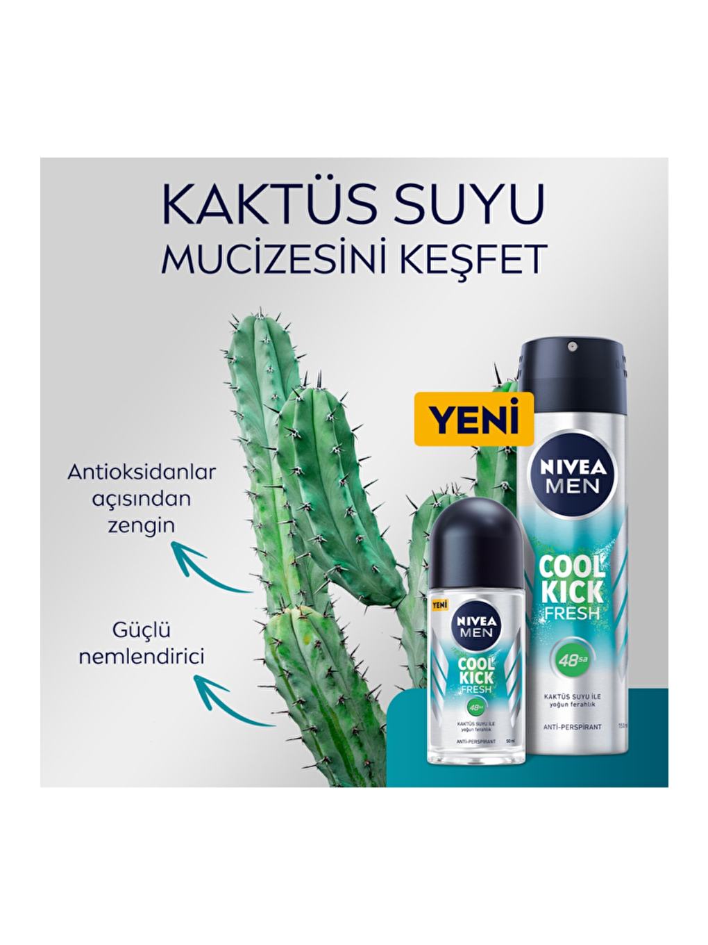 NIVEA Şeffaf Men Erkek Sprey Deodorant Cool Kick Fresh 48 Saat Anti-Perspirant Koruma 150 ml - 2