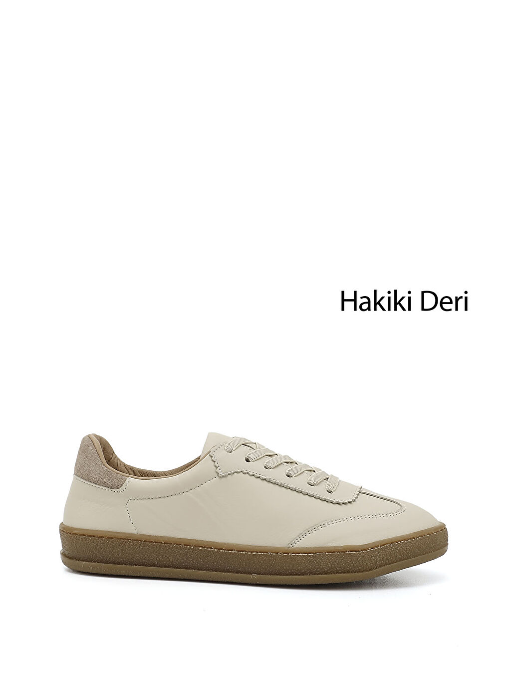 Bej Kadın BEJ-CAMEL Bağcıklı Hakiki Deri Sneaker