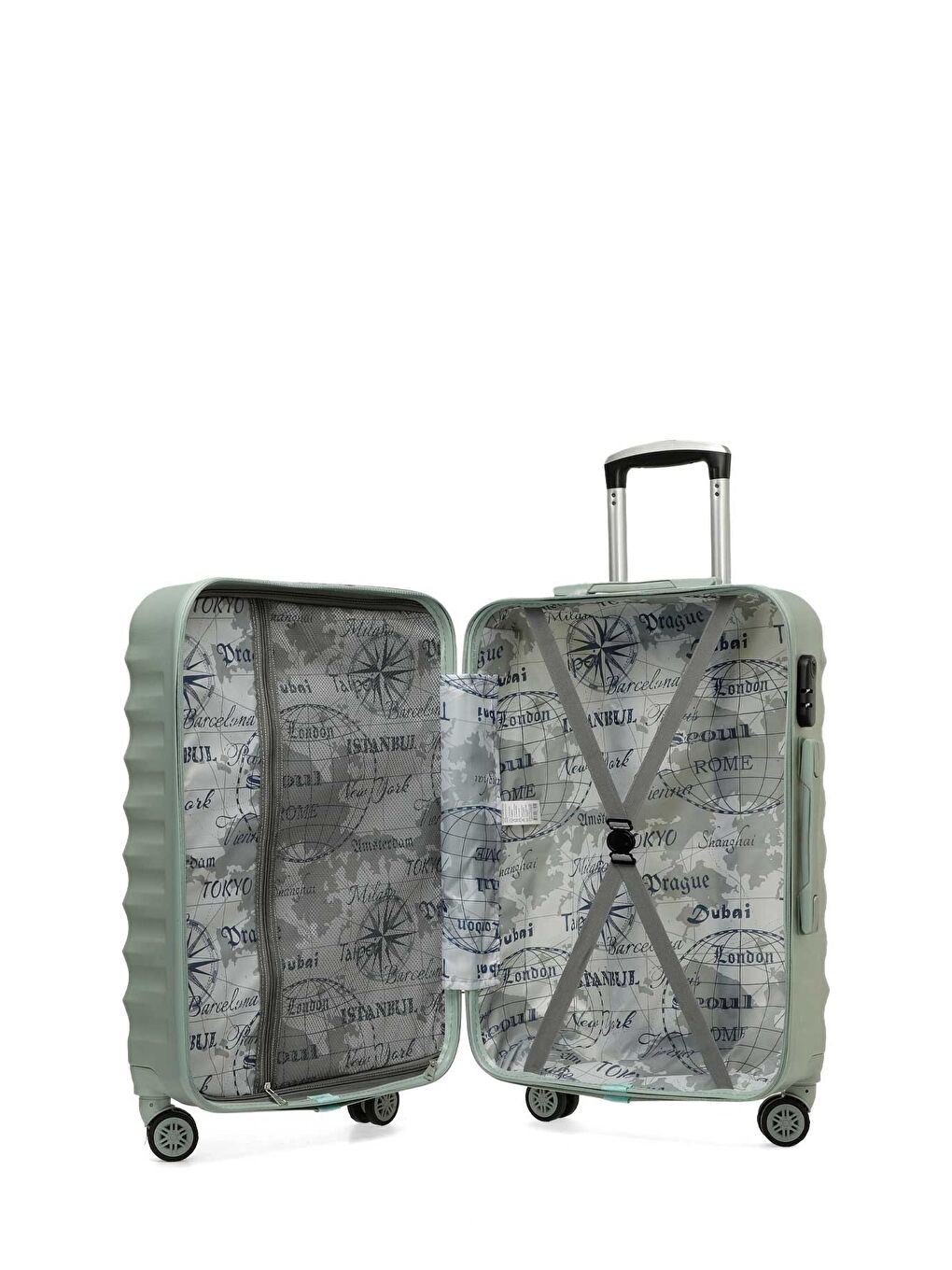 NEWYORK -O ABS 5PR Yeşil Unisex Orta Boy Valiz-2