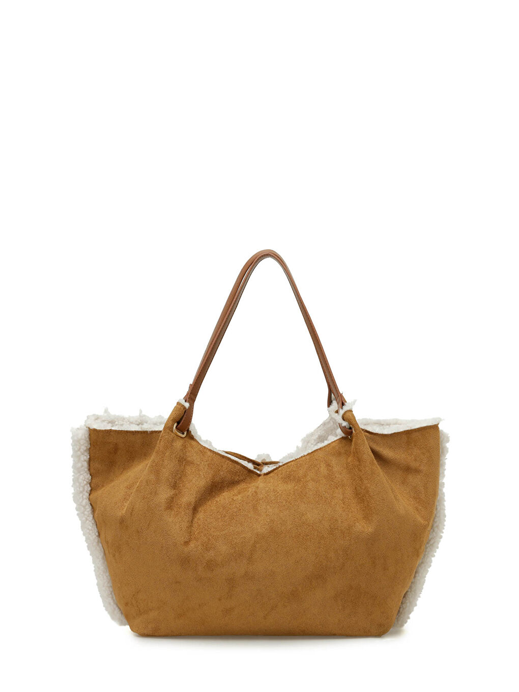 Kahverengi SUET SHERPA OMZ 50R Taba Kadın Omuz Çantası-2