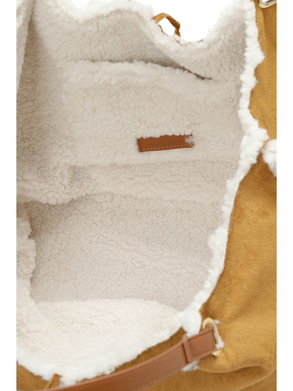 Kahverengi SUET SHERPA OMZ 50R Taba Kadın Omuz Çantası-3