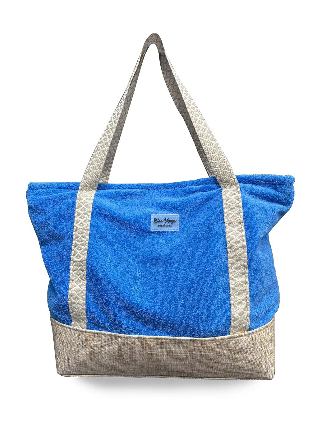 Mavi Havlu Plaj Çantası Saks