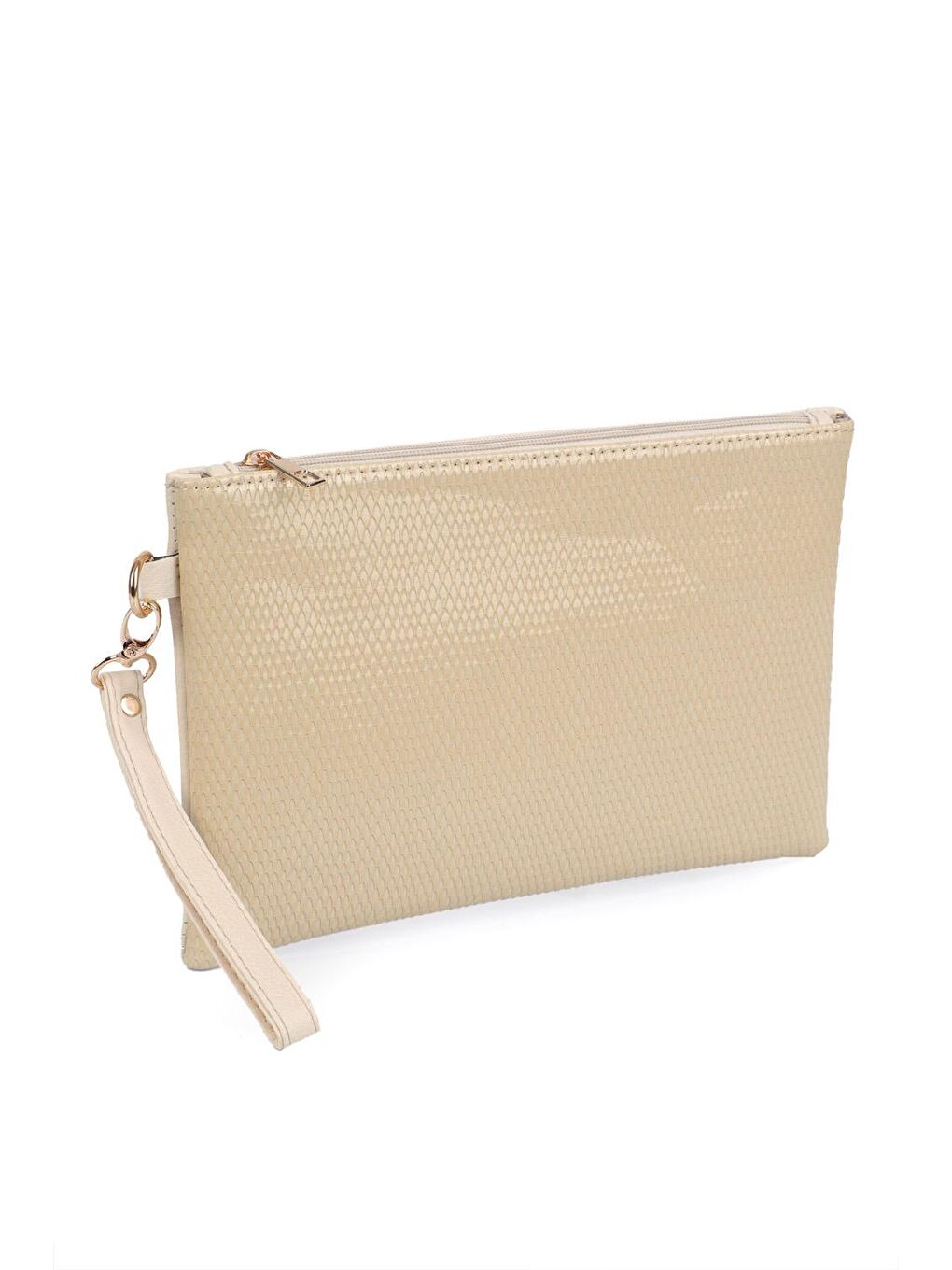 Capone Outfitters Bej Rugan Yılan Desenli Paris Kadın Clutch Çanta - 1